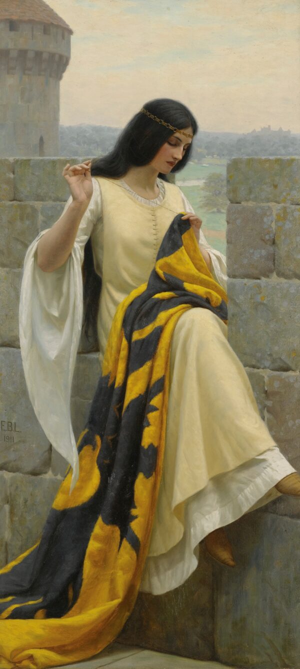 Dama bordando a bandeira – Edmund Leighton Edmund Leighton Master Apollon