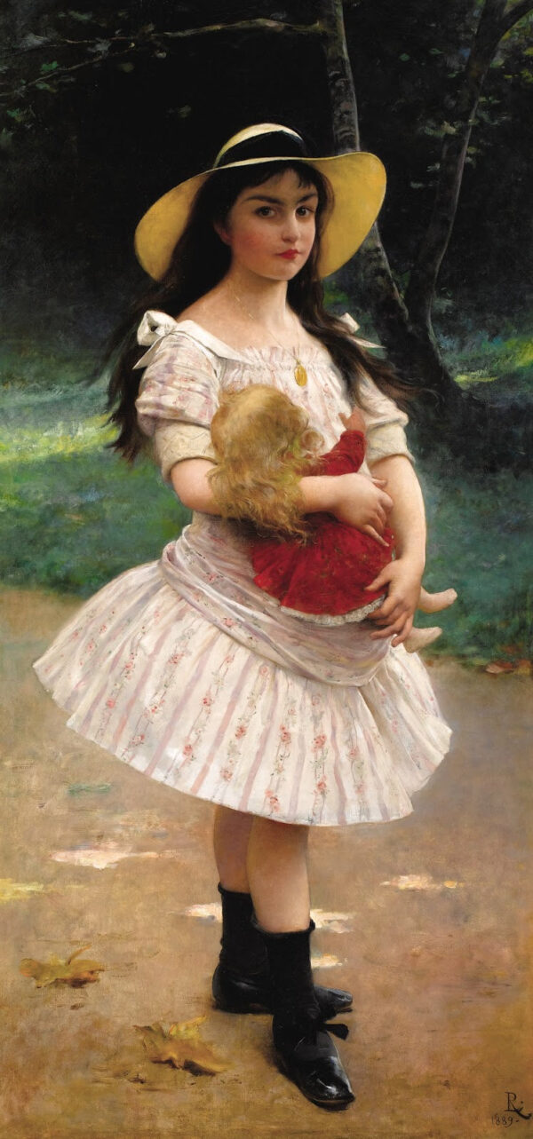 Retrato de uma jovem com uma boneca, 1889 – Lionel Royer Lionel Royer Master Apollon