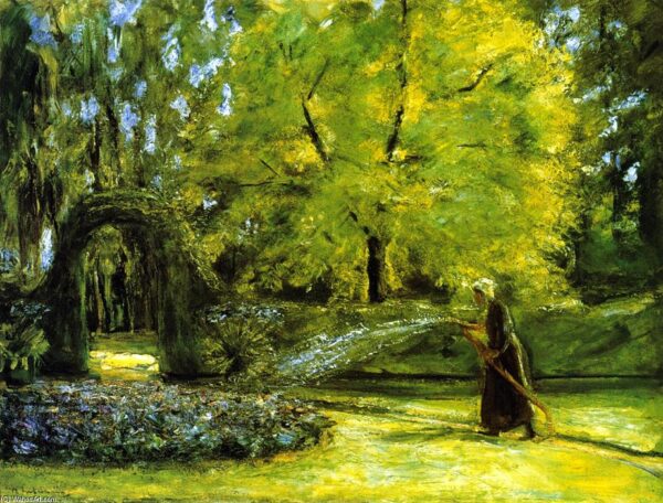 A irrigação das flores no jardim de sebes – Max Liebermann Max Liebermann Master Apollon