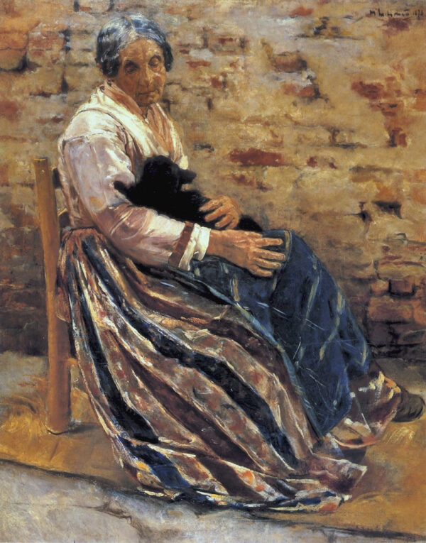 Uma velha mulher com um gato – Max Liebermann Max Liebermann Master Apollon