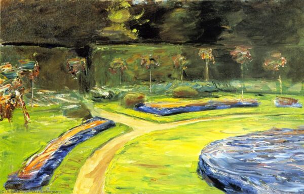 Cama de flores circular no jardim da cerca – Max Liebermann Max Liebermann Master Apollon