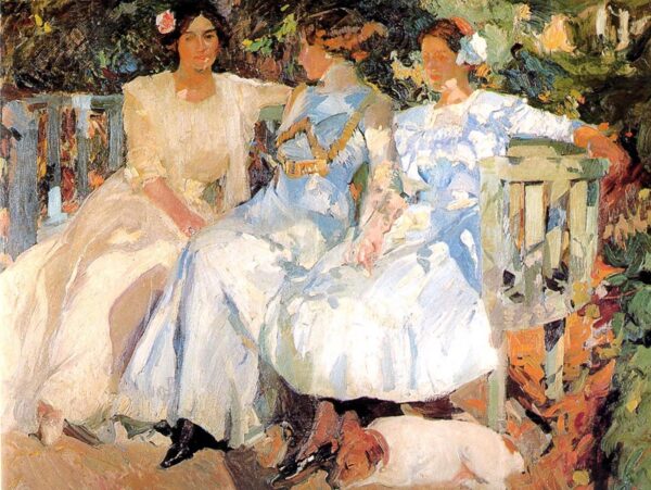 Minha esposa e minhas filhas no jardim – Sorolla Joaquín Sorolla Master Apollon