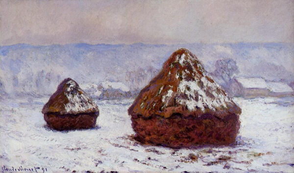 Meules, efeito de neve de Claude Monet As pedras de moinho de Claude Monet Master Apollon