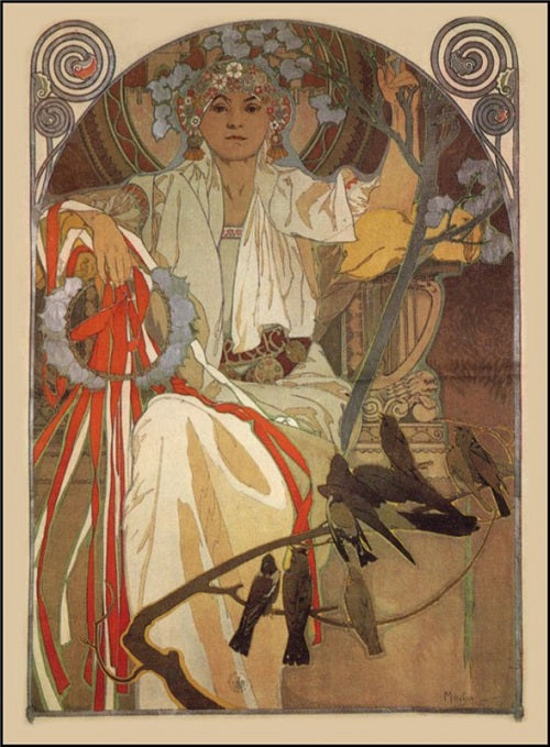 Pôster para a celebração de música e canto primavera 1914 em Praga – Mucha Alphonse Mucha Master Apollon