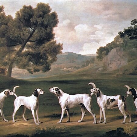 Foxhounds em uma paisagem, 1762 – George Stubbs George Stubbs Master Apollon