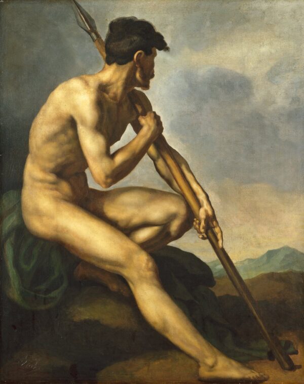 Guerreiro nu com uma lança – Théodore Géricault Théodore Géricault Master Apollon