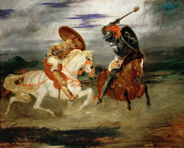 Combate de cavaleiros no campo – Eugène Delacroix Eugène Delacroix Master Apollon