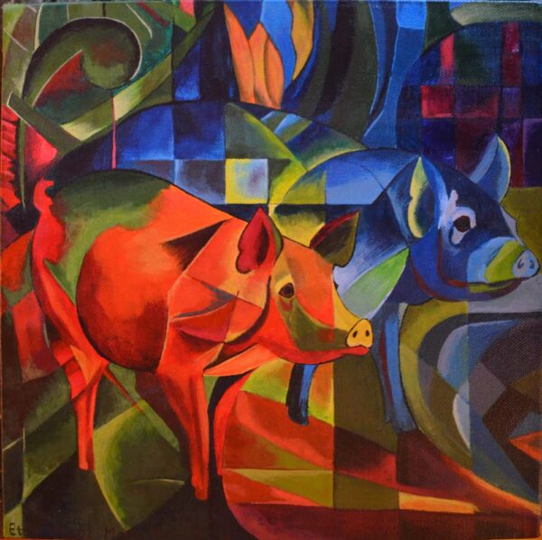 Cochons vermelhos e azuis – Franz Marc Franz Marc Master Apollon