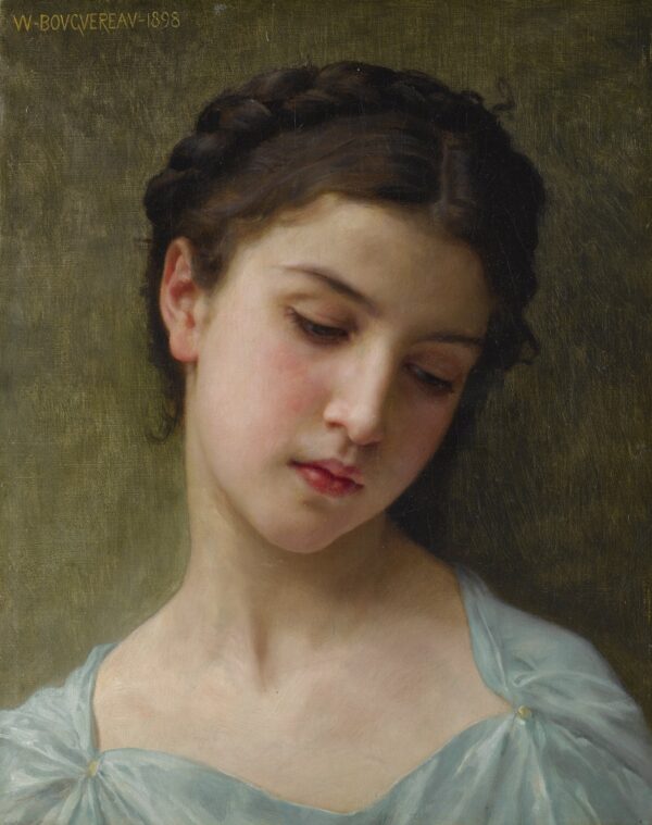 Retrato de uma jovem garota de William Bouguereau William Bouguereau Master Apollon