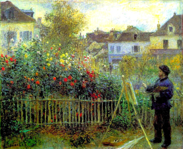 Claude Monet pintando em seu jardim em Argenteuil – Pierre-Auguste Renoir Pierre-Auguste Renoir Master Apollon