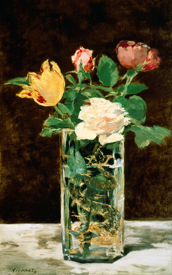 Rosas e tulipas em um vaso – Edouard Manet Édouard Manet Master Apollon