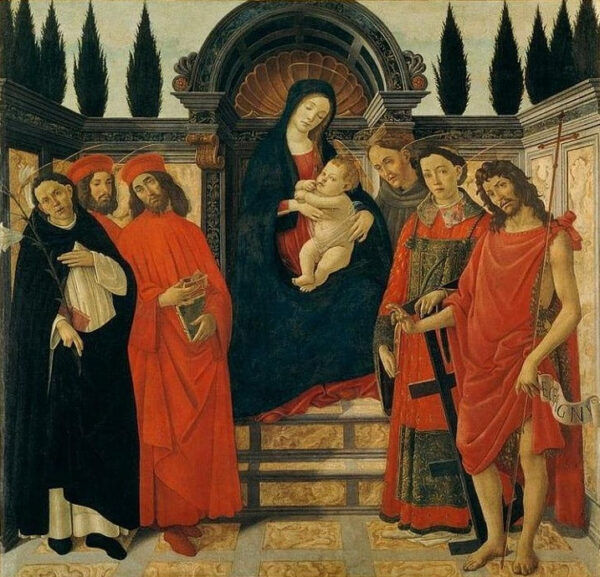 A Virgem com o Menino e São João Batista, São Damião e São Cosme – Sandro Botticelli Sandro Botticelli Master Apollon