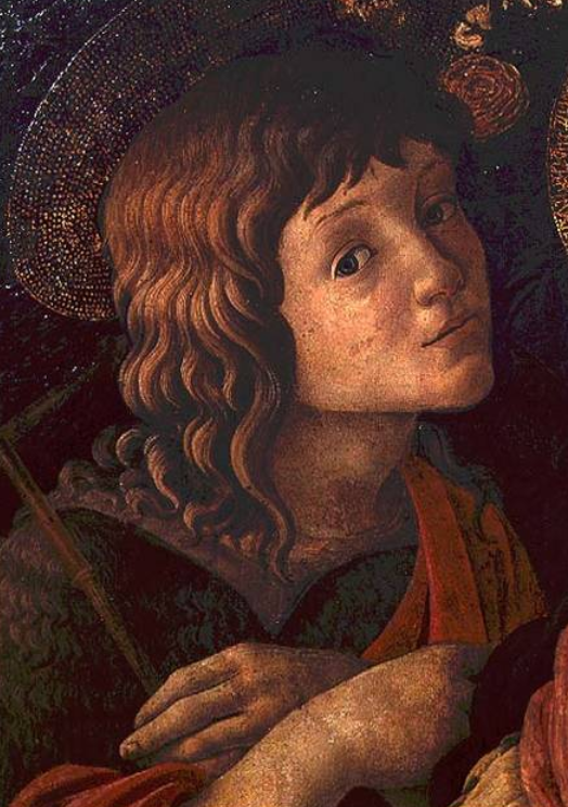 Virgem com o Menino e São João Batista, detalhe do jovem santo – Sandro Botticelli Sandro Botticelli Master Apollon