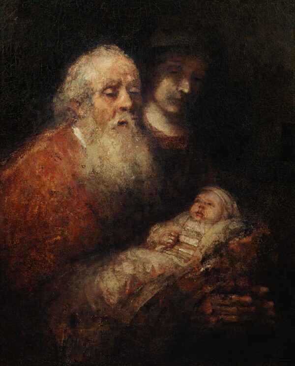 Siméon com o pequeno Jesus – Rembrandt van Rijn Rembrandt van Rijn Master Apollon