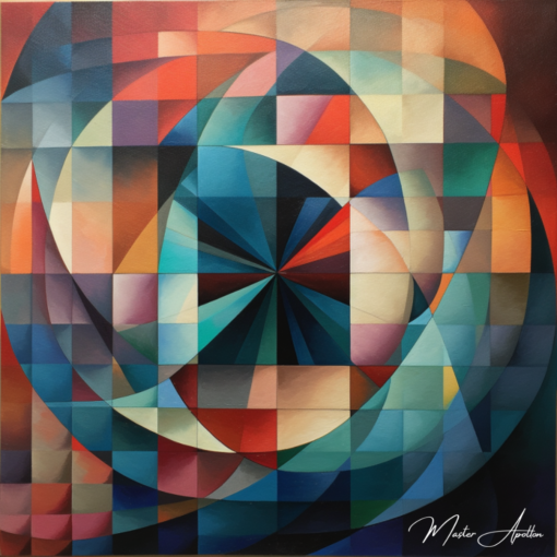 Tabela Geométrica Flor Pinturas Abstratas Contemporâneas Master Apollon 2