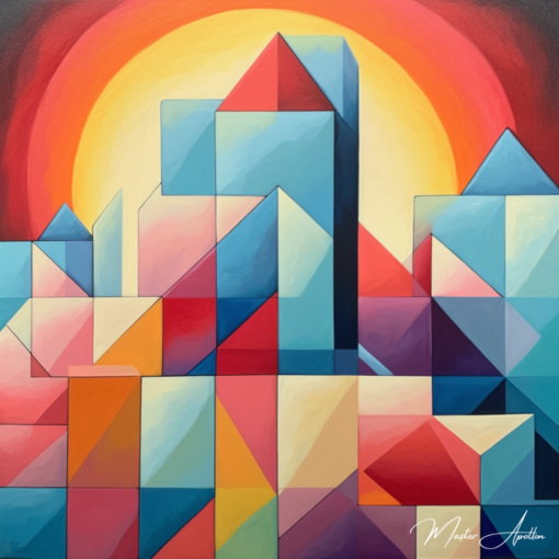 Tabela Geométrica da Casa Pinturas Abstratas Contemporâneas Master Apollon 2