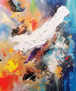 Cometa abstrato multicolorido contemporâneo Pinturas Abstratas Contemporâneas Master Apollon