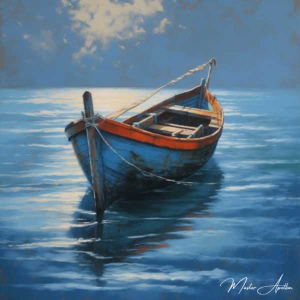 Quadro contemporâneo de barco de pescador na barca Pinturas Contemporâneas de Barcos Master Apollon