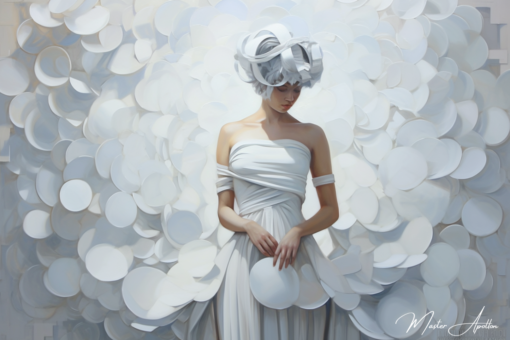 Tabela branca arte contemporânea Sarah Pinturas Brancas Contemporâneas Master Apollon