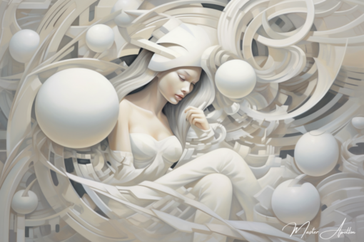 Quadro Branco Arte Contemporânea Ano 3000 Pinturas Brancas Contemporâneas Master Apollon 2