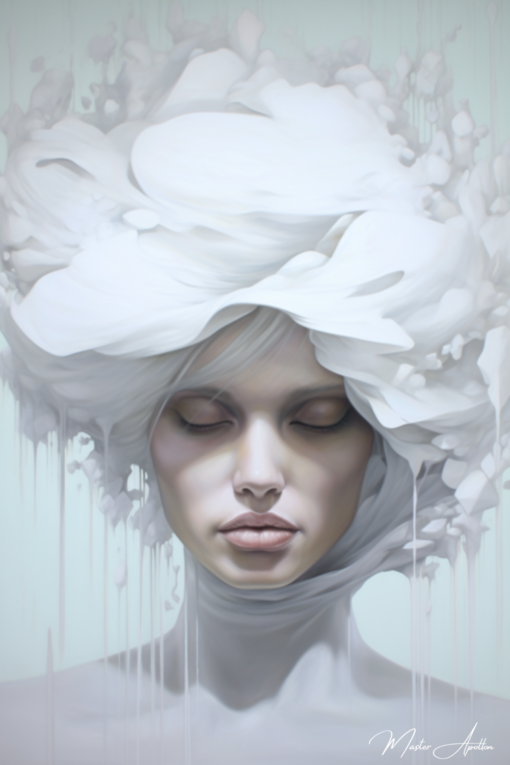 Quadro branco arte contemporânea rosa Pinturas Brancas Contemporâneas Master Apollon 2