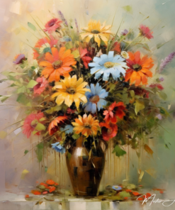 Bouquet contemporâneo de flores – obra de arte Pinturas Contemporâneas de Flores Master Apollon