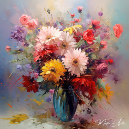 Bouquet contemporâneo de flores pintura Pinturas Contemporâneas de Flores Master Apollon