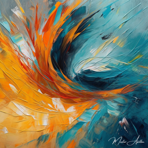 Design de Fênix em Tableau Contemporâneo Abstrato Pinturas Abstratas Contemporâneas Master Apollon