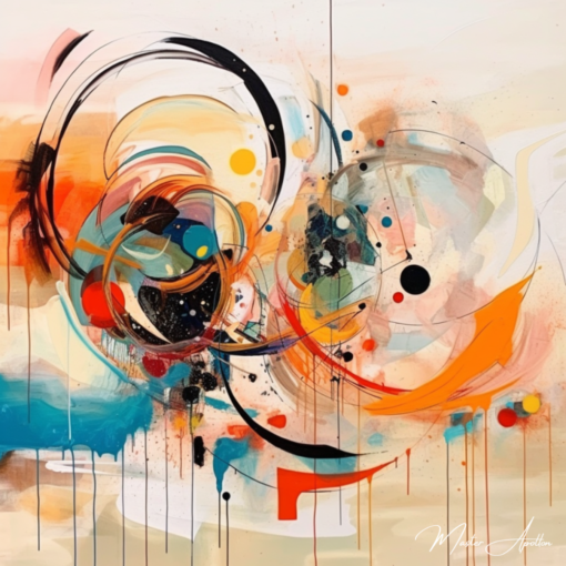 Trabalho de design abstrato contemporâneo em tabela Pinturas Abstratas Contemporâneas Master Apollon