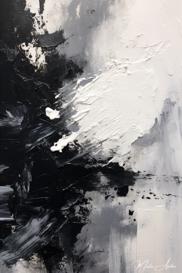 Tabela contemporânea abstrata em preto e branco cometa Pinturas Abstratas Contemporâneas Master Apollon