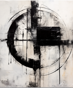 Compreensão de um quadro contemporâneo abstrato em preto e branco Pinturas Abstratas Contemporâneas Master Apollon
