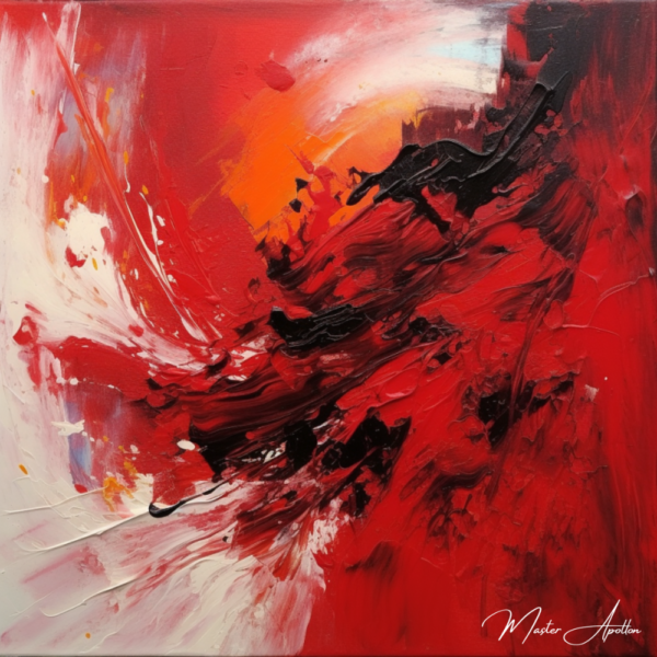 Quadro contemporâneo abstrato vermelho Lala Pinturas Abstratas Contemporâneas Master Apollon