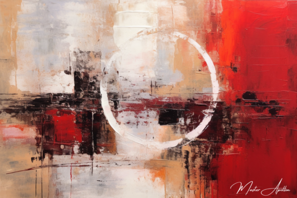 Tabela contemporânea abstrata vermelho eclipse Pinturas Abstratas Contemporâneas Master Apollon