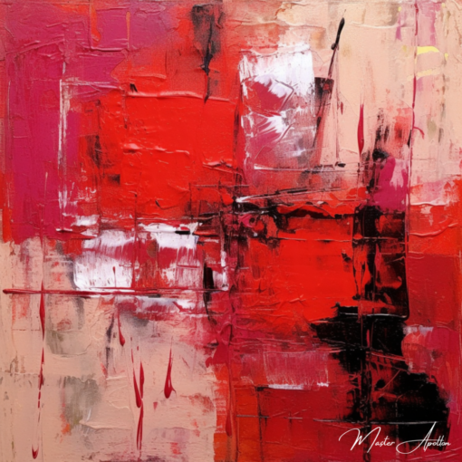 Trabalho de tabela contemporânea abstrata vermelha Pinturas Abstratas Contemporâneas Master Apollon