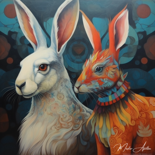 Quadro contemporâneo animais Coelho Pinturas Contemporâneas de Animais Master Apollon 2
