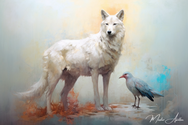 Quadro contemporâneo animais Lobo branco Pinturas Contemporâneas de Animais Master Apollon