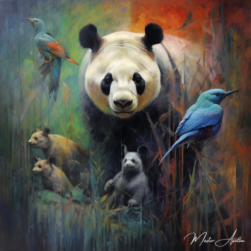 Tabela contemporânea animais Panda Pinturas Contemporâneas de Animais Master Apollon 2
