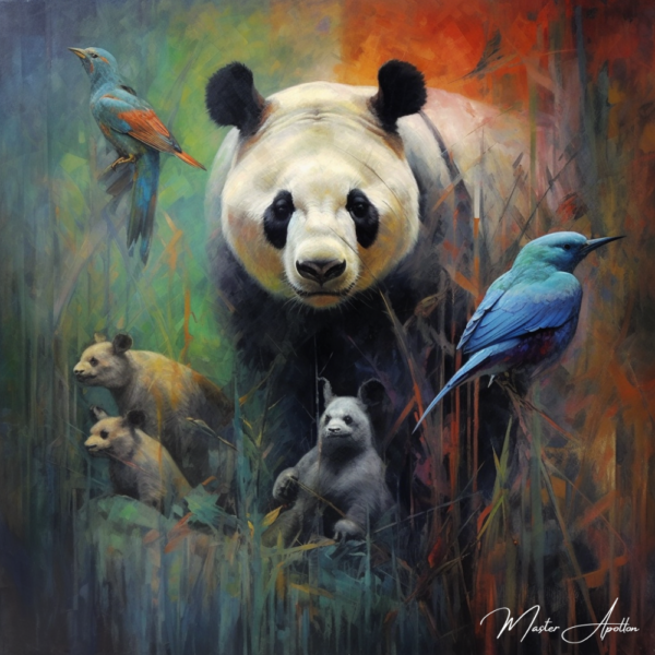 Tabela contemporânea animais Panda Pinturas Contemporâneas de Animais Master Apollon