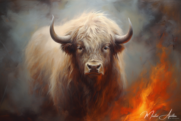 Quadro contemporâneo animais bisonte Pinturas Contemporâneas de Animais Master Apollon