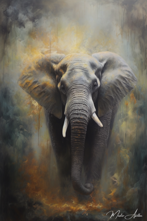 Quadro contemporâneo animais elefante Lola Pinturas Contemporâneas de Animais Master Apollon 2