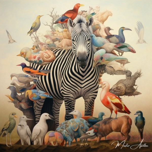 Tabela contemporânea animais zebra Pinturas Contemporâneas de Animais Master Apollon