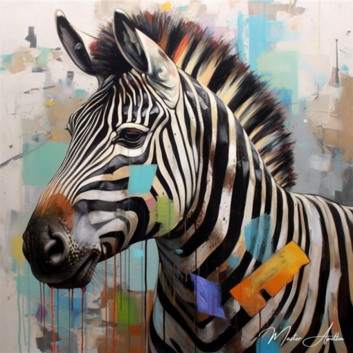 Quadro contemporâneo animais zebra Pinturas Contemporâneas de Animais Master Apollon 2