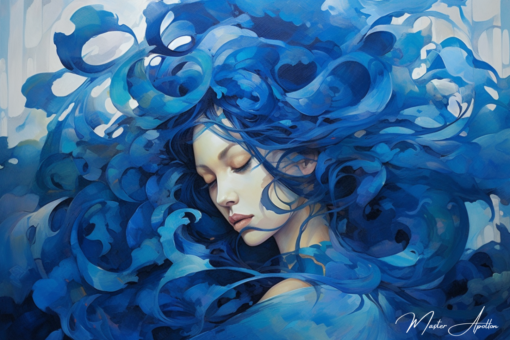 Tabela contemporânea azul jane Pinturas Azuis Contemporâneas Master Apollon 2