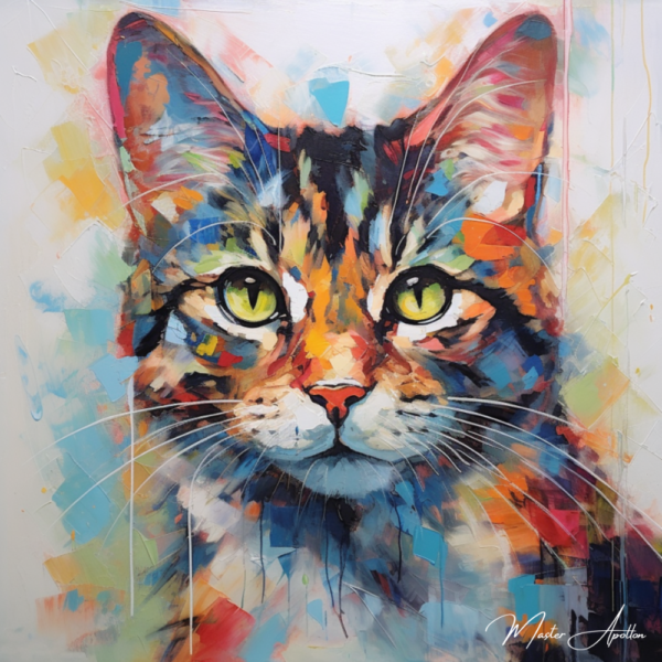 Quadro contemporâneo gato de conversa Pinturas Contemporâneas de Animais Master Apollon