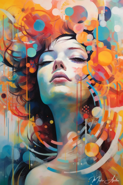 Tabela contemporânea colorida Mathilde Pinturas Abstratas Contemporâneas Master Apollon 2