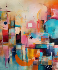 Arte colorida contemporânea em tela Pinturas Abstratas Contemporâneas Master Apollon