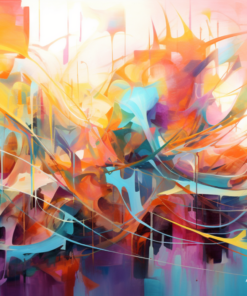 Arte contemporânea colorida Pinturas Abstratas Contemporâneas Master Apollon