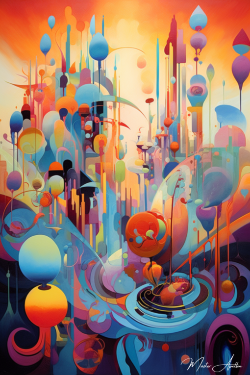 Tabela contemporânea colorida passo a passo Pinturas Abstratas Contemporâneas Master Apollon 2