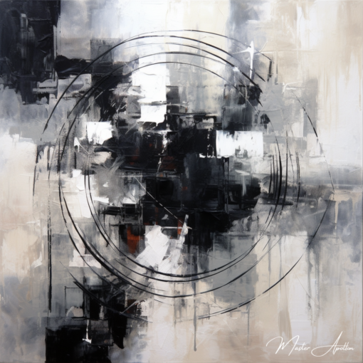 Quadro contemporâneo preto e branco abstrato do nada Pinturas Abstratas Contemporâneas Master Apollon 2