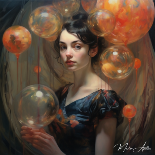 Tabela de pintura a óleo contemporânea Mathilda Pinturas Contemporâneas de Mulheres Master Apollon